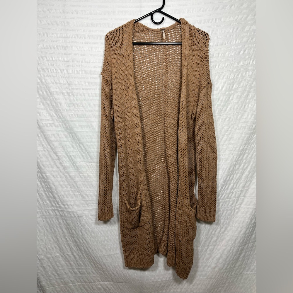 Free People Brown Duster Cardigan Size Medium - Picture 2 of 9